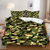 Forest Camo Hunting Lodge Bedding set, Full Duvet Cover  & Pillowcases, Cozy Cabin Theme Bedroom Decor