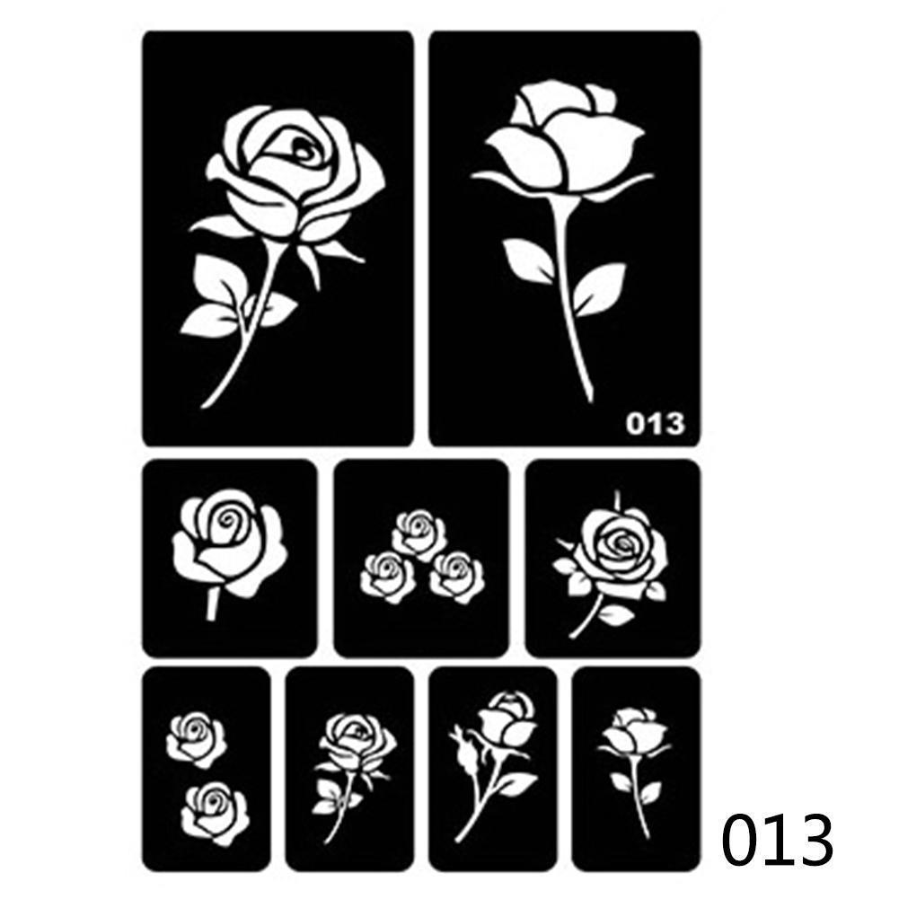 40 стилей, маленькие трафареты для татуировок с аэрографом для женщин и детей, шаблон для рисования, трафарет для татуировки хной для рисования, блестящие татуировки