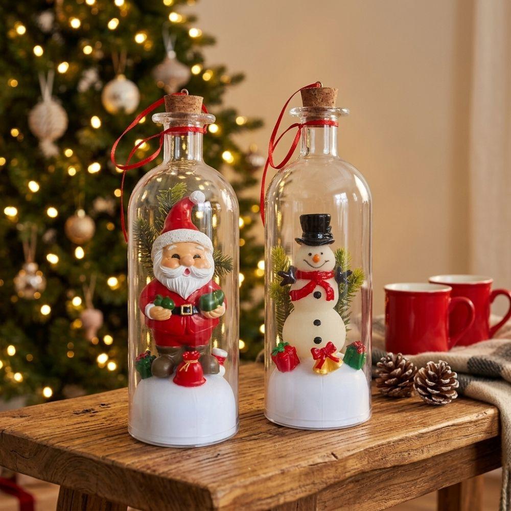 Nostalgic Recordable Christmas Bottle Message Snowy Scene Xmas Voice Memory Ornament Romantic Gift