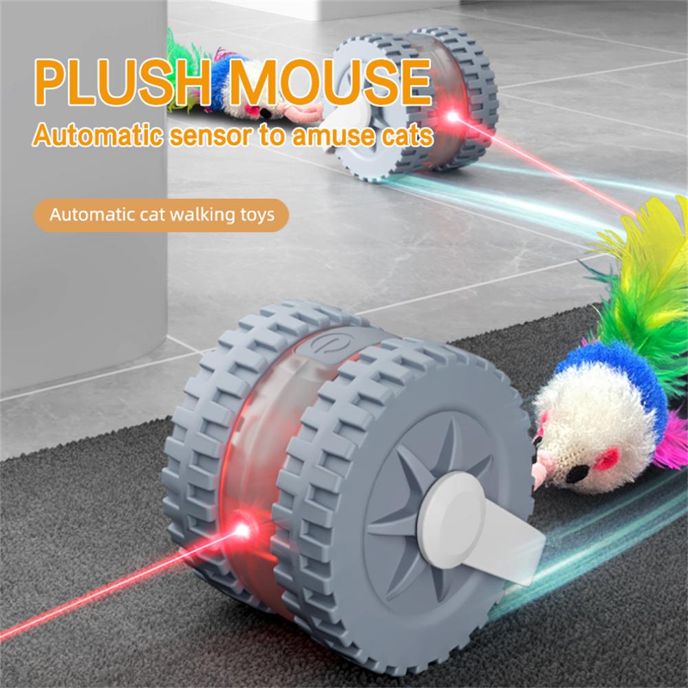 Интерактивная игрушка-мяч для кошек, автоматический катящийся мяч с хвостом, перезаряжаемая умная интерактивная игрушка для домашних животных, интеллектуальная мышь для кошек
