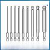 Набор магнитных шестигранных отверток из стали S2 с шаровой головкой и шестигранной рукояткой для пневматической/электрической отвертки.