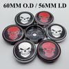 4pcs 60MM ( 56MM I.D) Skull Logo Emblem Car Wheel Center Caps Styling Accessories for Wheels Hub Rim Hubcaps Cover Badge Replace