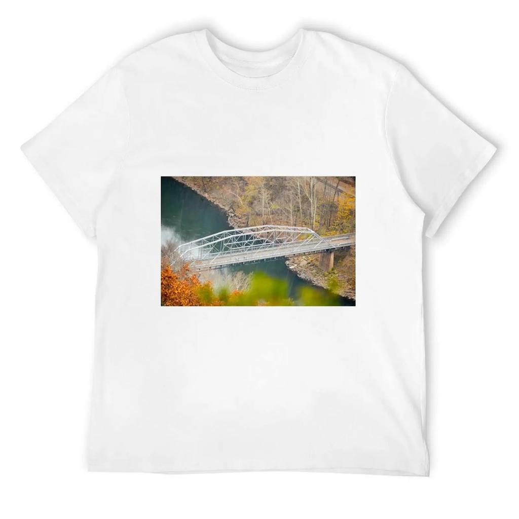 One View From New River Gorge T-Shirt Street Wear Baggy Shirts Heavyweight T Shirts For Men