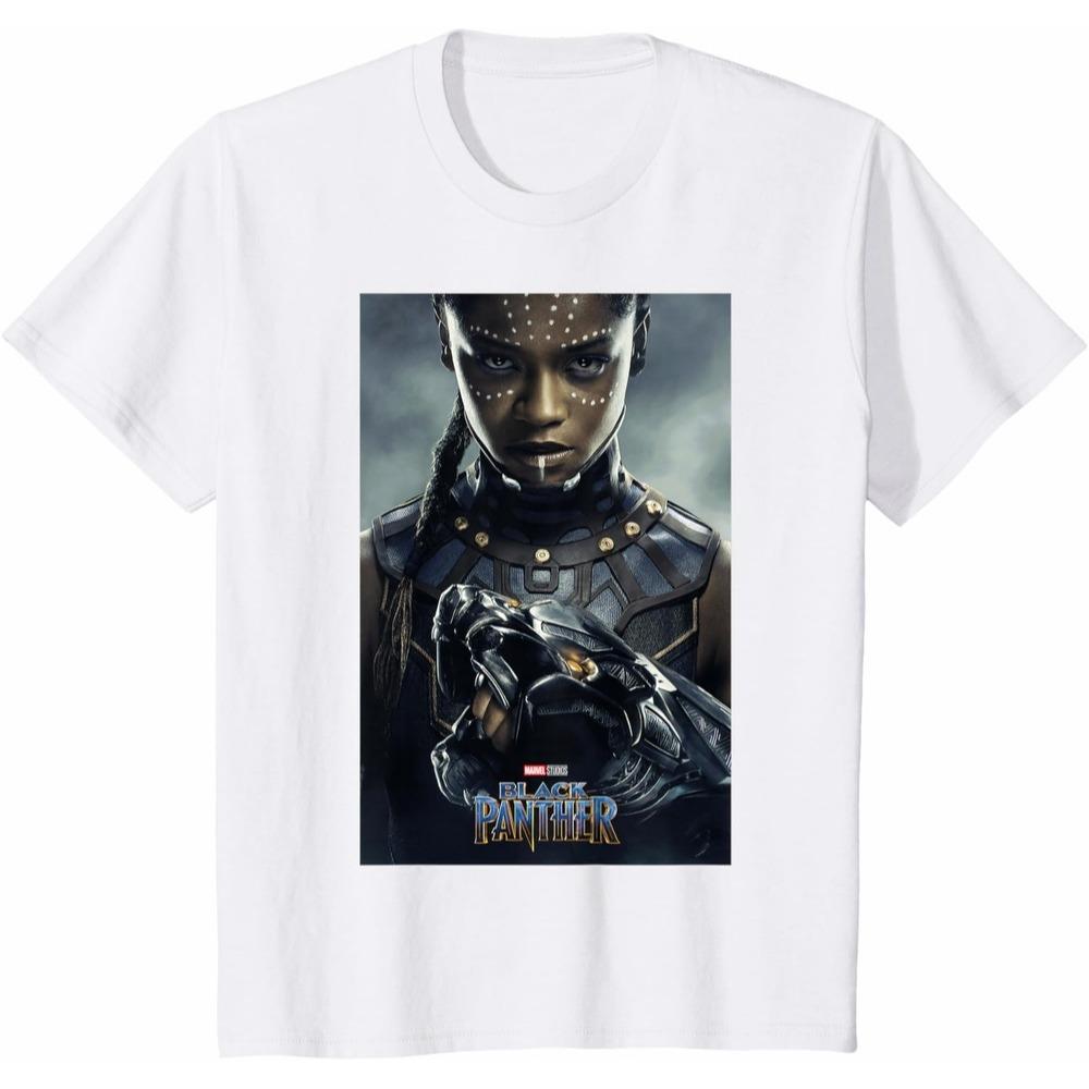 Футболка унисекс с коротким рукавом Marvel Черная Пантера Шури, легкий хлопок, стандартный крой, круглый вырез, повседневный топ для взрослых фанатов