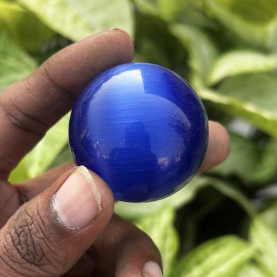 Natural Blue 474.25 Ct Round Cut Cat'S Eye Gemstone for Home Deco