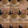 2 шт. модные ожерелья серьги комплект ювелирных изделий женские свадебные аксессуары подарок