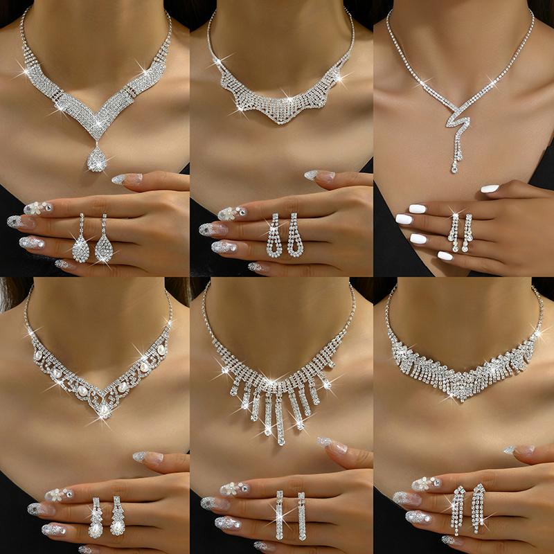 2 шт. модные ожерелья серьги комплект ювелирных изделий женские свадебные аксессуары подарок