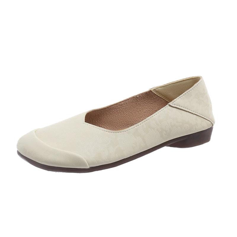 Модная обувь для женщин 2024 года, новые женские туфли One Kick на плоской подошве с квадратным носком, однотонные, повседневные, удобные, офисные туфли на плоской подошве для женщин