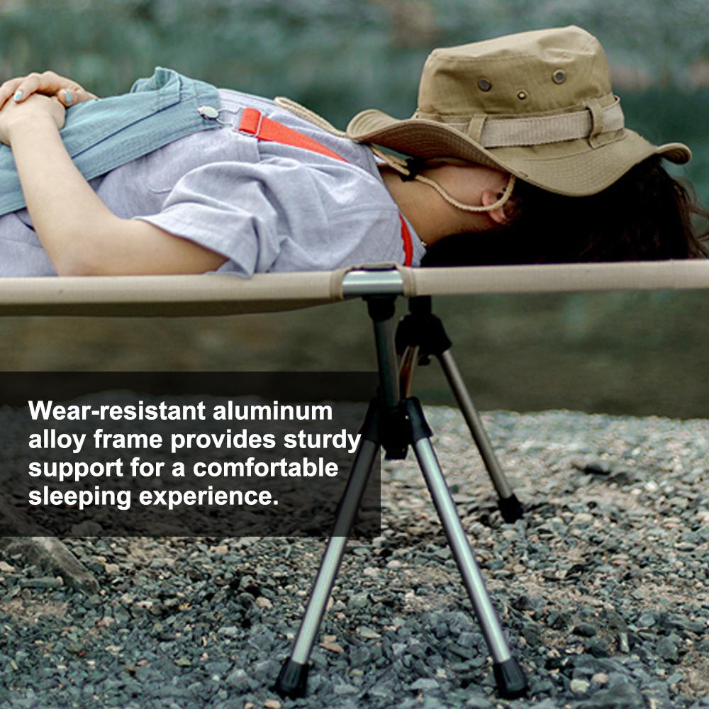 Сверхлегкая портативная складная спальная кровать для улицы, офисная кровать для сиесты в полдень, стержень из алюминиевого сплава