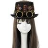 Steampunk Top Hat Rivet Belt Hat Goth Glasses Vintage Heavy Industry Hat Headgear