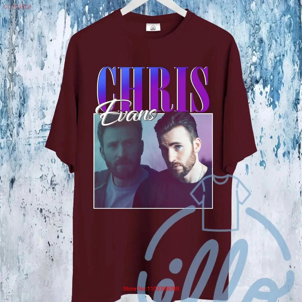 Chris Evans T Shirt Actor Movie Merch 90s Retro Vintage Designer Clothes Unisex Homme Graphic Comfortable Fashion