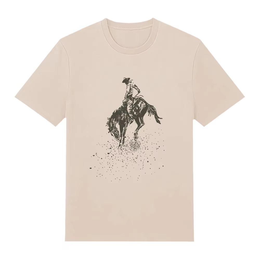 Buckin' Bronco Tee Niall Horan Wearing Vintage Graphic Print T Shirt Unisex Harajuku Cotton Gothic Round T-shirt Hip Hop Streetwear Oversized T-shirt