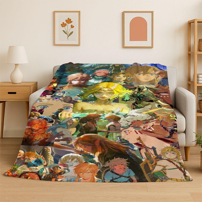 Classic Z-Zelda Cartoon Games Soft Flannel Throw Blanket,Cozy Blanket for Bed,Couch,Sofa,Bedroom,Living Room,Picnic kids Camping