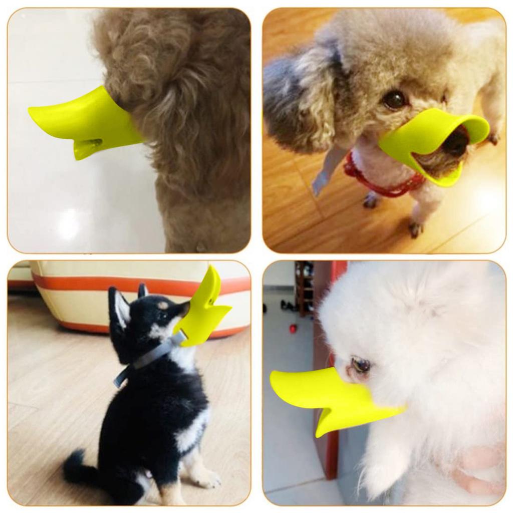 Duckbilled Shape Dog Mouth Covers Quiet Muzzle Masks Silicone Mouth Cover With Adjustable Strap For Small Medium Dogs Prevent Barking