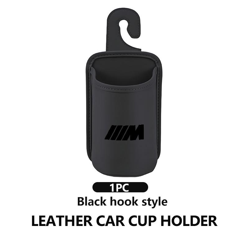 JFTX5 Leather Car Seat Cup Holder Hang Drink Storage Box Accessorie For BMW 1 3 5 7 Series M F01 F20 F10 F13 E52 E53 E60 E93