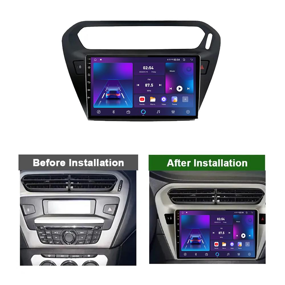 Android Carplay автомобильное радио для Peugeot 301 Citroen Elysee 2014-2016 мультимедийный проигрыватель головное устройство стерео GPS навигация BT WIFI 4+64 ГБ