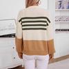 Vintage Stripe Cardigan Sweater Loose Knitwear Long Sleeve V-Neck Top Autumn Winter