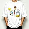 Modal Unisex Tshirt Beavis And Butthead Retro Cartoon Scene Graphic Print Oneck Short Sleeve Streetwear Loose Casual Daily Tops