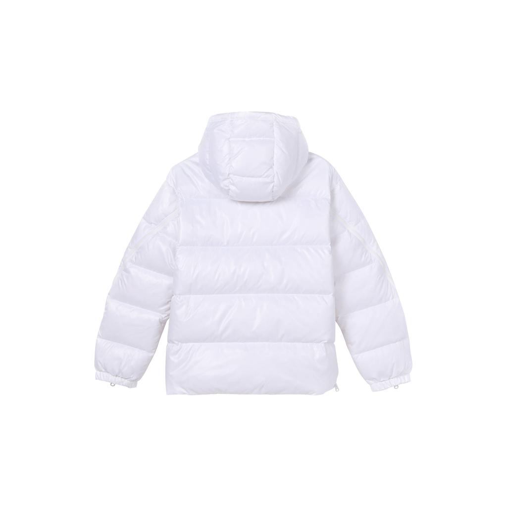 adidas Женская теплая короткая пуховая куртка Originals с логотипом Trefoil, застежкой-молнией и манжетами, белая, модель H36775