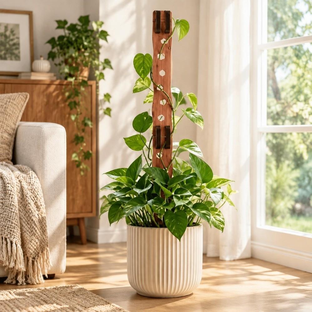 Hollow Out Plant Support Frame Wooden Plant Stand Garden Plant Trellis Plant Fixed Frame Indoor
