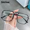 Transparent Pink Square Glasses Frame Luxury Oversized Designer Shades Clear Computer Glasses Women Men Anti Blue Light