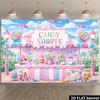 2D Flat Banner - Candy Store Theme Party Background Fabric Perfect for Indoor or Outdoor Celebrations