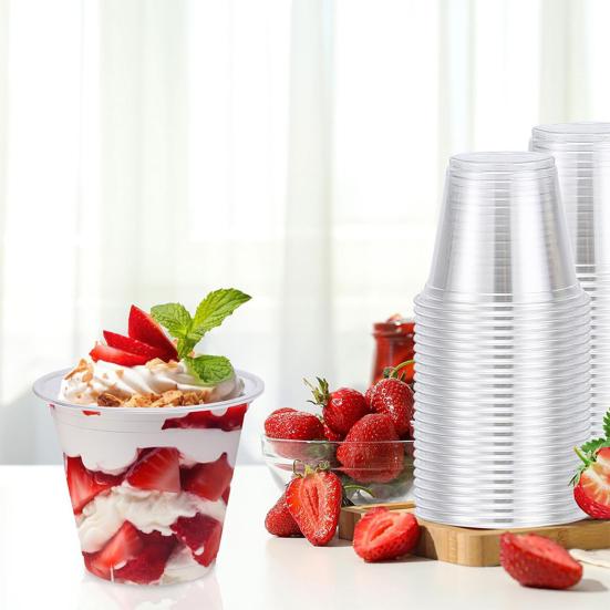 Clear Plastic Cups Thickened Drinking Cups for Parties Weddings Bars 9 Oz