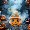 Halloween Hat Outdoor Garden Ornament Artificial Pumpkin Resin Decor