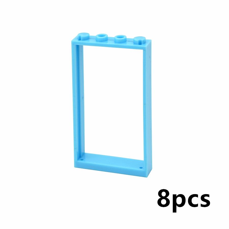 City Window Building Up Cubes Custom Build House Door Frame Glass Bricks Parts Fits 60594 60616 60621 60596 MOC Educational Tool Parts Fo