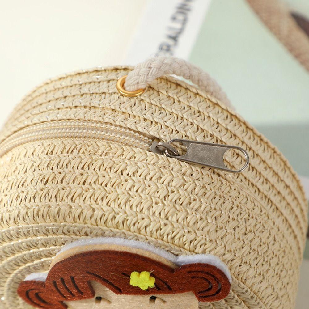 Маленькая плечевая сумка Соломенный кошелек для монет Милая сумочка Девочки Дети