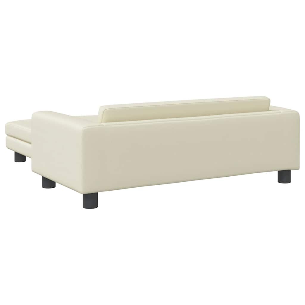 vidaXL Dog Bed with Extension Cream 100x50x30 cm Faux Leather