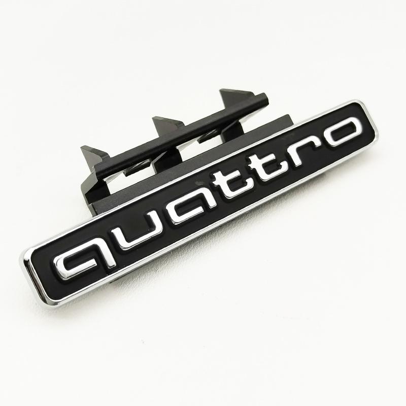 3D ABS Red Black Logo Quattro Badge Car Front Grill Emblem For Audi Q5 A4 A5 A6 A3 Q3 Q4 Q7 S3 S4 S5 S6 S7 Auto Accessories