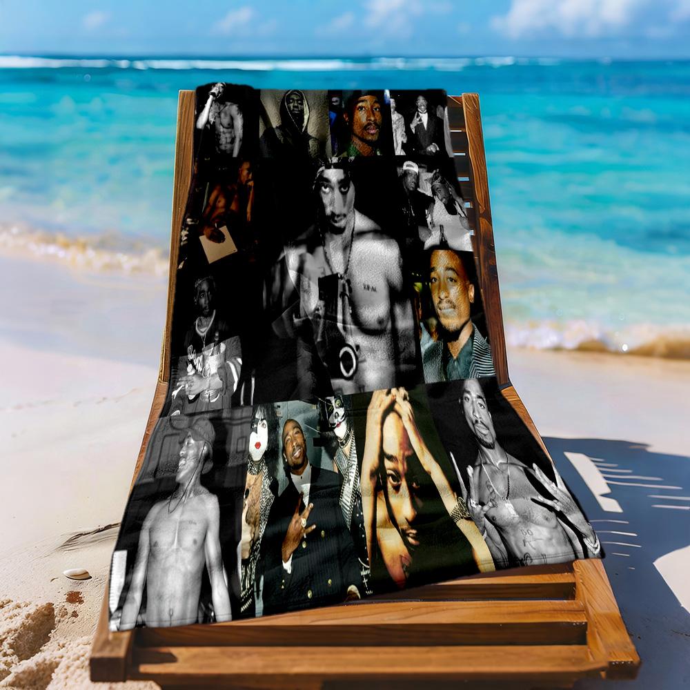 2pac Theme Beach Towel Soft Durable Quick-Dry Comfortable Lightweight Suitable for Sports, Travel, Swimming, Yoga, Bathroom, Beach, And Pool