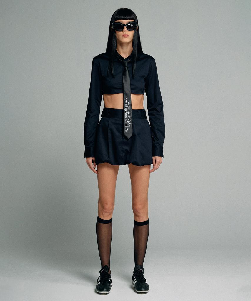 SCULPTOR Slim Crop Shirt Navy