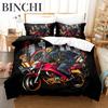 Motorcycle Duvet Cover Set Dirt Bike Extreme Sports Theme For Boy Girl Motocross Racer Polyester Bedding Set King Queen Size