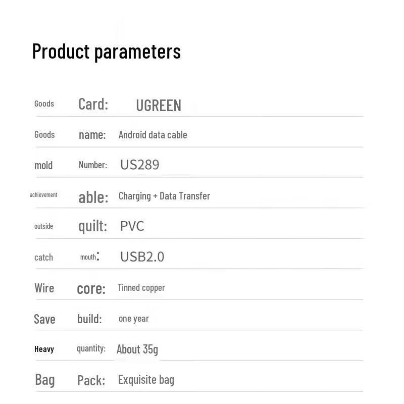 Ugreen Кабель для передачи данных Micro USB US289