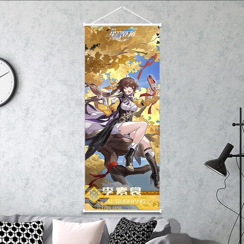 25x75 см Honkai Star Rail подвесная картина Kafka DanHeng персиковая кожа декоративный свиток