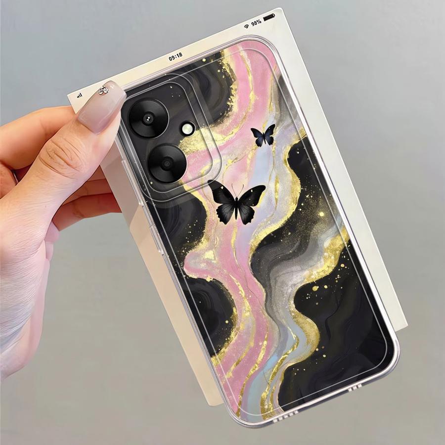 Marble Butterfly Soft Phone Cover Case for Xiaomi Poco X3 NFC X3 Pro