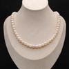 Women Necklace Warm White Pearl Necklace 7-8mm For Birthday Christmas Halloween Gifts 45cm