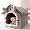 Cute Cartoon Pet House, Removable & Washable, Soft Plush Interior, for Cats & Small Dogs