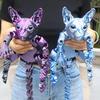 Articulated Hairless Cat 3D Printed Sphynx Cat Figure Flexible Cat Stress Relief Desk Pet Fidget Toy Home Office Decor for Cat Lover And Collector