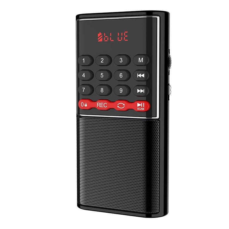Мини FM-радио Портативный Bluetooth-динамик MP3-музыкальный плеер с цифровым дисплеем Поддержка TF-карты USB-наушники Play