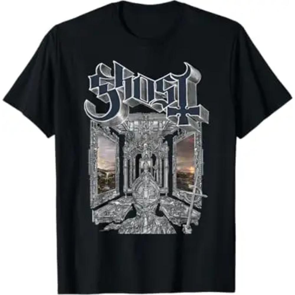 Футболка с изображением скелета группы Ghost Band Rock Music