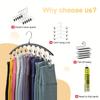 1pc Curved Shape Hanger, Metal Yoga Pants Hangers, Pants Hanger With 10 Clothespins, Space Saving Hanging Hangers, Closet Organizer W/Rubber Coated,