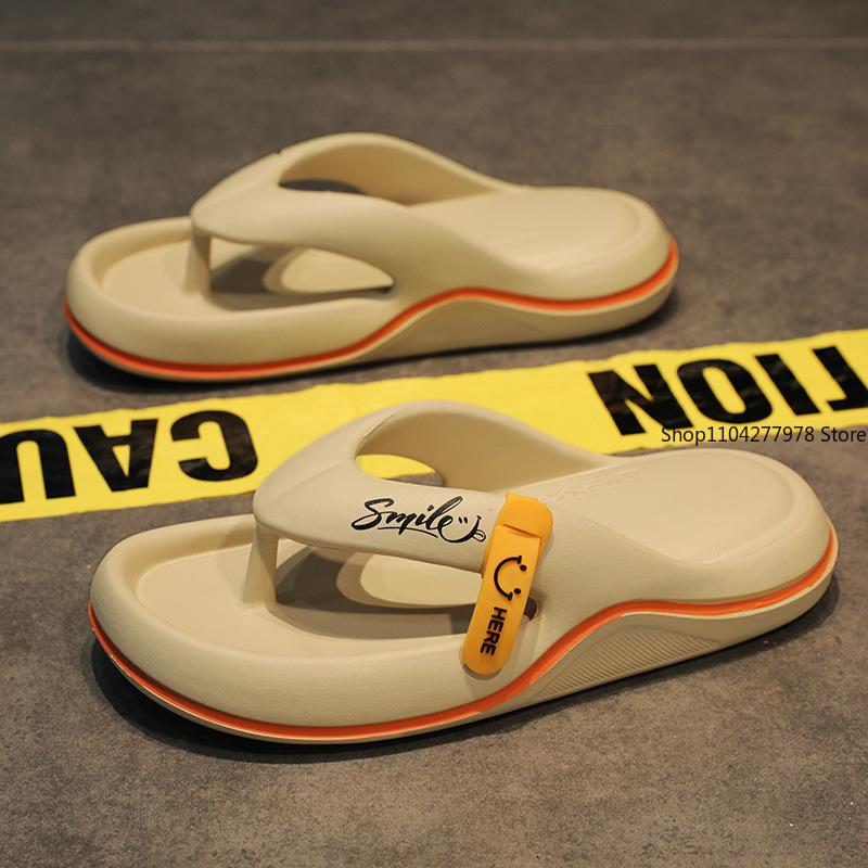 Fashion Men's Platform Flip Flops Summer Soft Sole EVA Slippers for Men Outdoor Casual Beach Shoes Home Non-slip Bathroom Slides Shoes