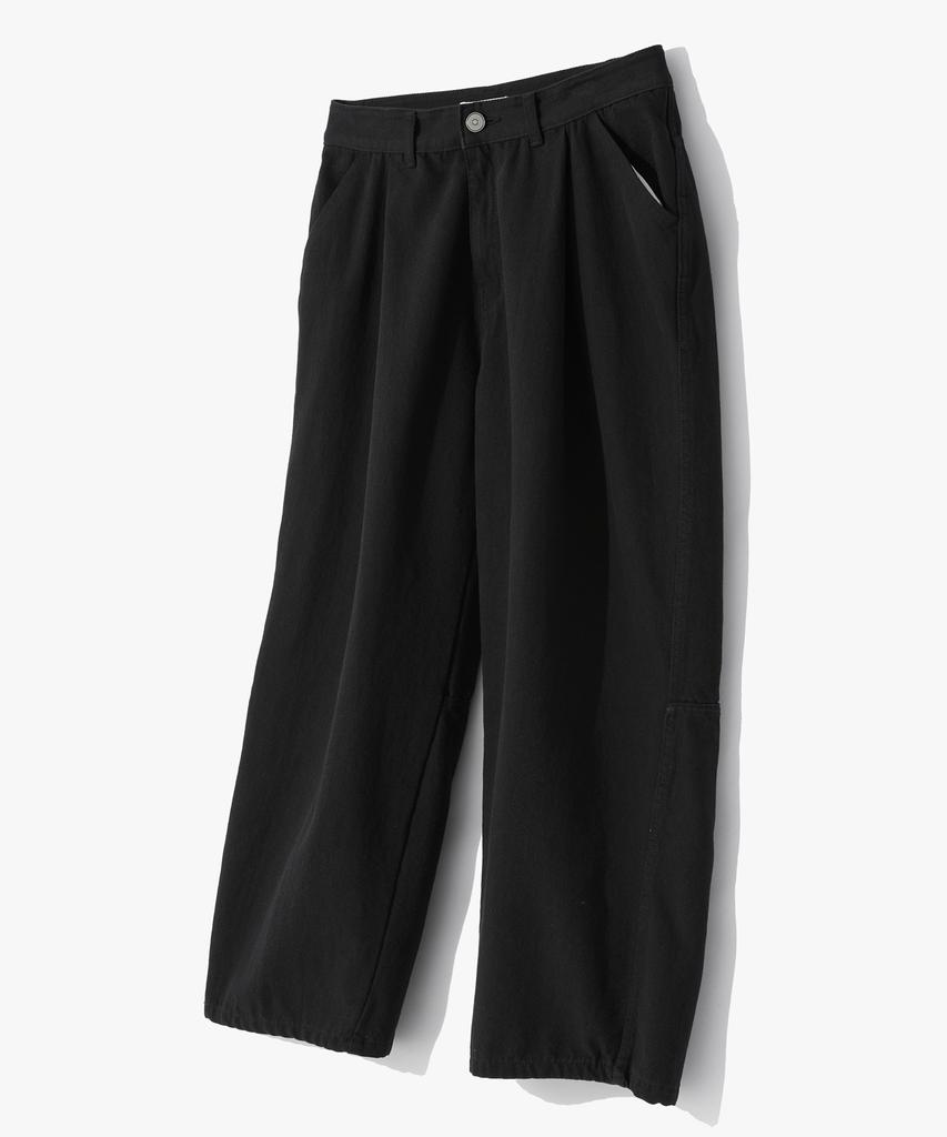 COFWI Wide One-Pleat Cotton Pocket Pants Black