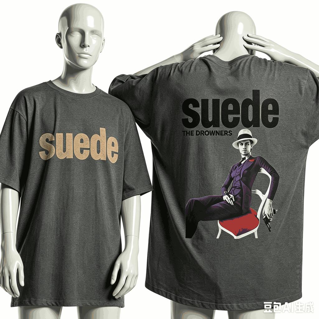 Suede Band 2026 Vintagestyle Graphic Tee Clothing New Unisex Rock Band Shirt Hip Hop Oversized Unisex High Quality Comfortable