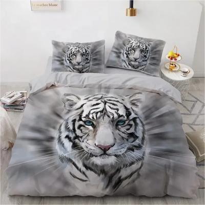 Коллекция постельного белья 3D с животными, тиграми, 23 шт., мягкая микрофибра, размеры Queen, King, Twin, пододеяльник, коллекция с наволочками, для подростков, мальчиков, с постельным бельем