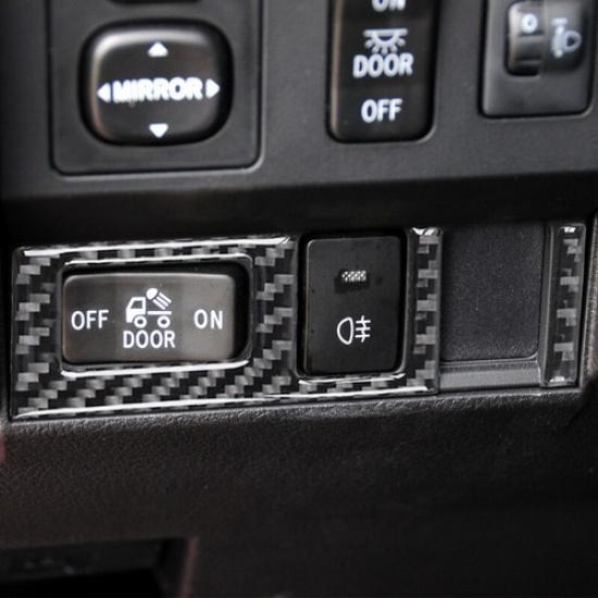 Carbon Fiber Front Headlight Switch Button Cover For Toyota Tundra 2014-