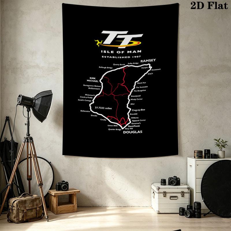 International Isle Man Wall Tapestry Aesthetic Wall Hanging Printed Fabric Blanket Decorative Tapestries for Bedroom Living Room Home Decor